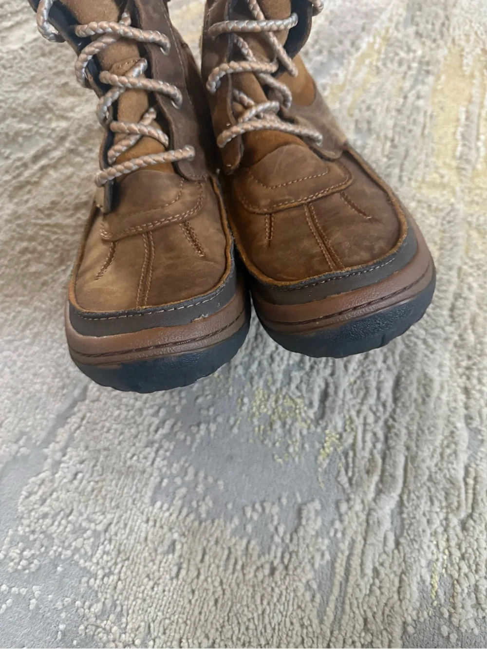 Merrell Decora Prelude waterproof winter boots brown leather fur lace up 8